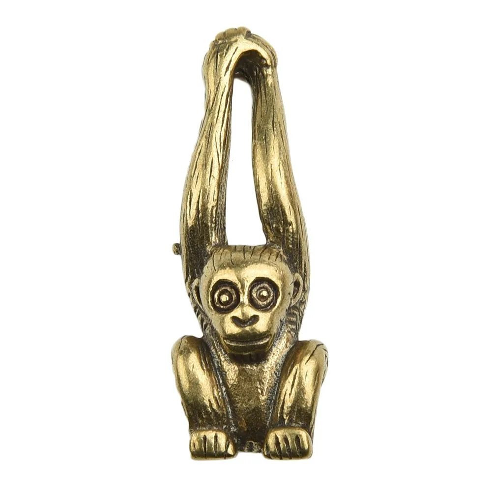 Brass Monkey Figurine Mini Animal Statue Ornament Home Office Desk Decor
