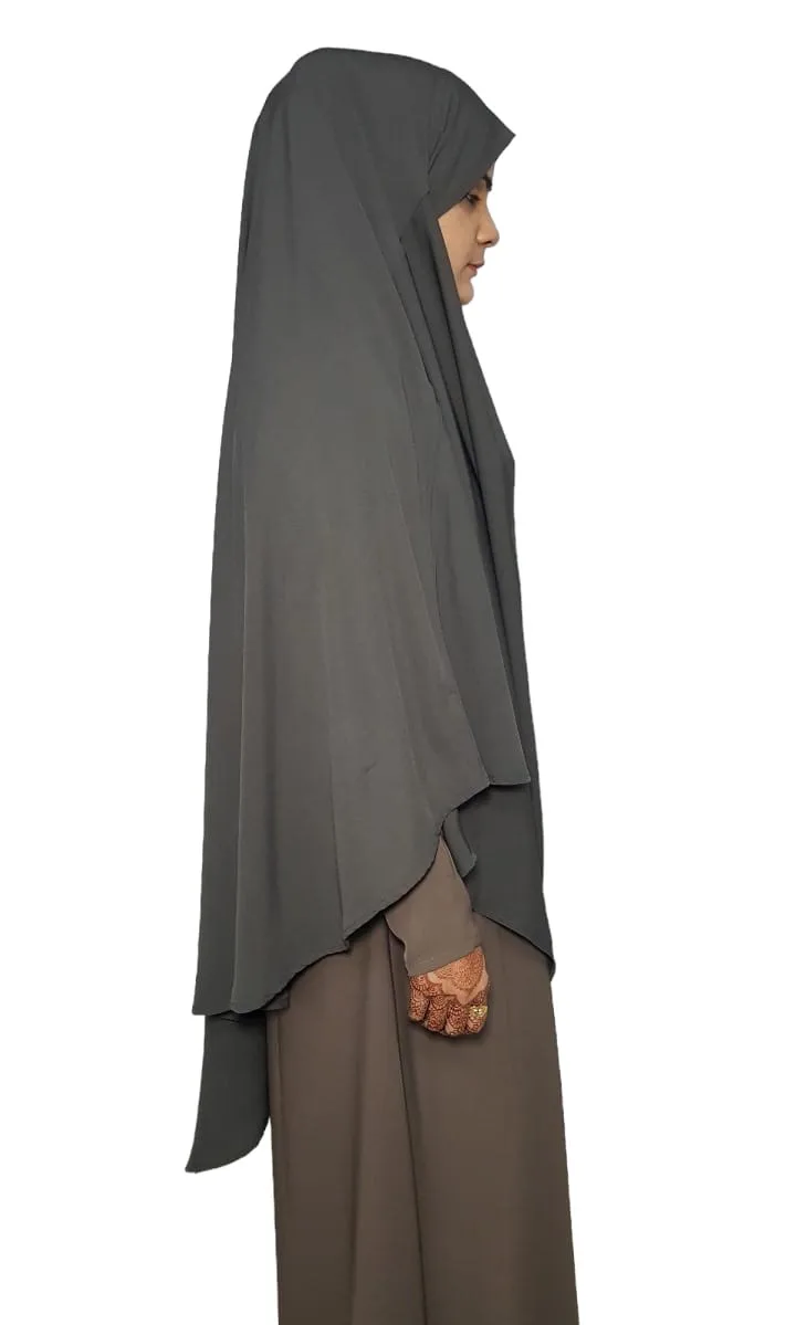 French Style Diamond Khimar Modern Modest Wear Nidah Fabric Islamic Clothing Hijab Wholesale Burqa Single Layer Veil Supplier