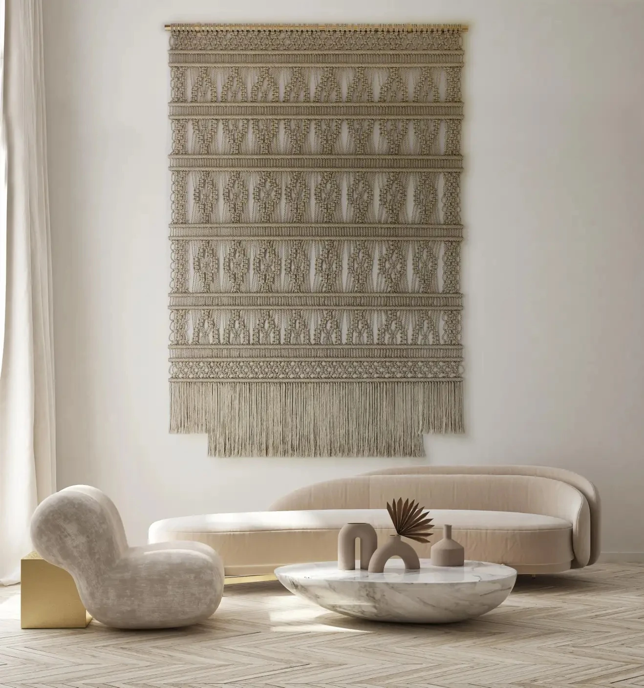 New Hot Macrame Vintage Wall Hanging Classic Fabric Decoration Handmade Product Items Knitted Modern Living Room Decoration