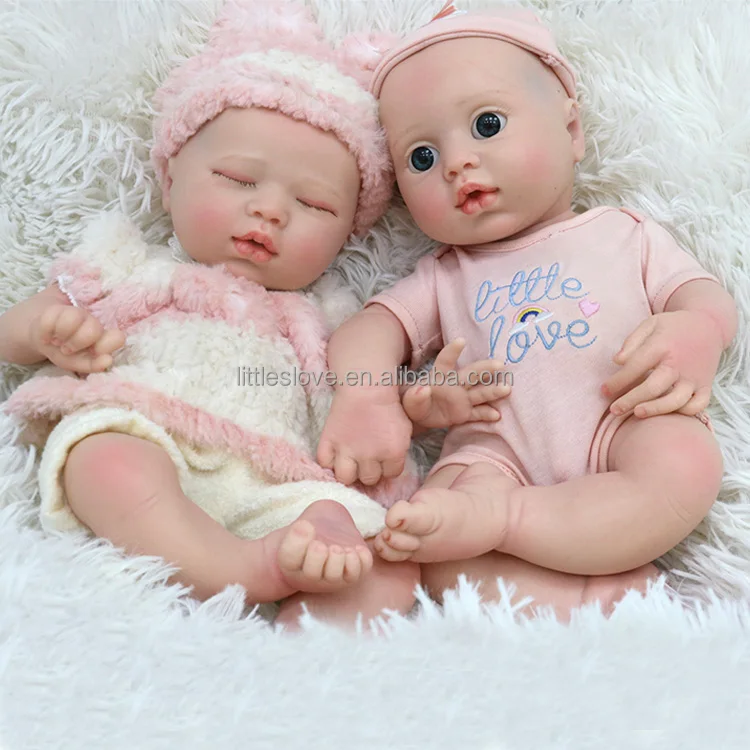 Silicone Full Body Reborn Baby Dolls Twins Boy and Girl 13 inch Reborn Doll Real Baby Doll Soft Touch