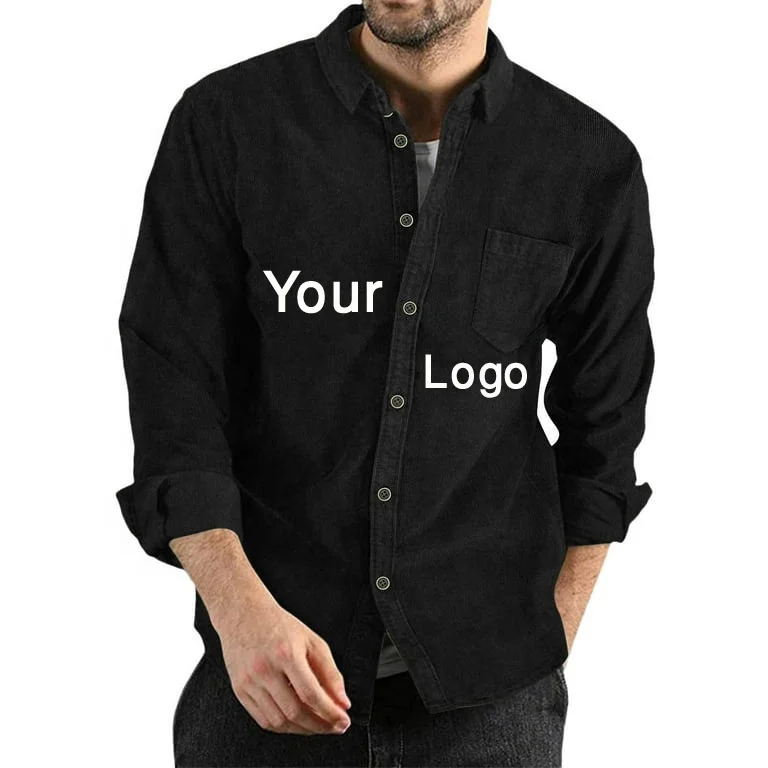 Custom LOGO Shirt For Men Plus Size Manufacturer Low price Custom Printed and Embroidery Logo Knitted Casual Shirt from BD