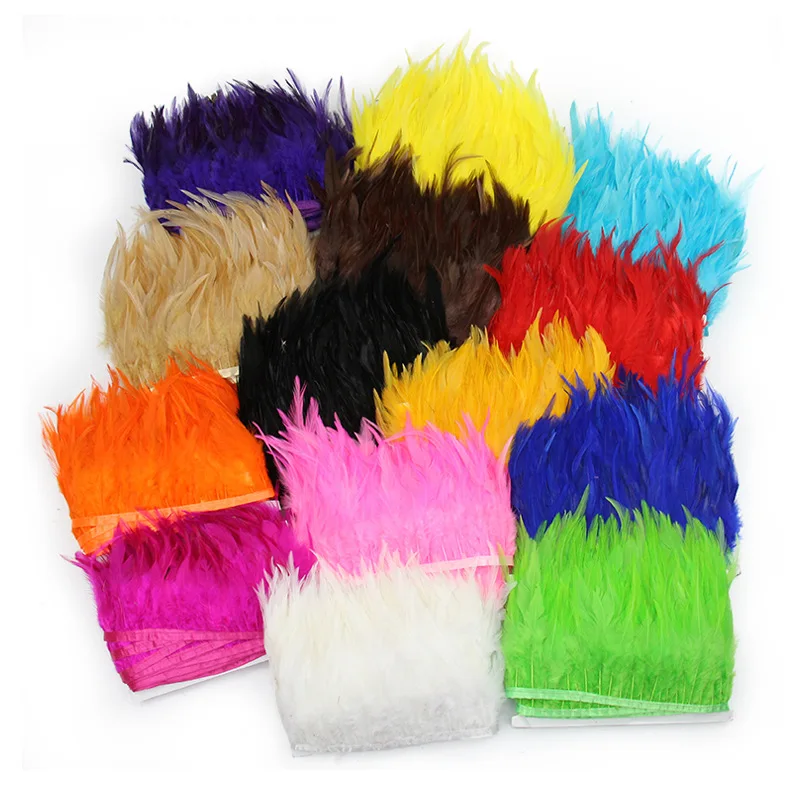Wholesale Feather Trim 10-15 cm Rooster Saddle Feathers Trim DIY Decoration for Customized Dress Decoration
