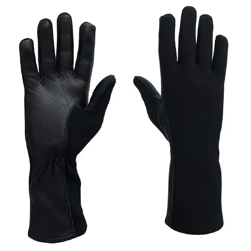Original Nomex Pilot Flight Glove Long Cuff Compatible Sheepskin Leather Gloves from Pakistan