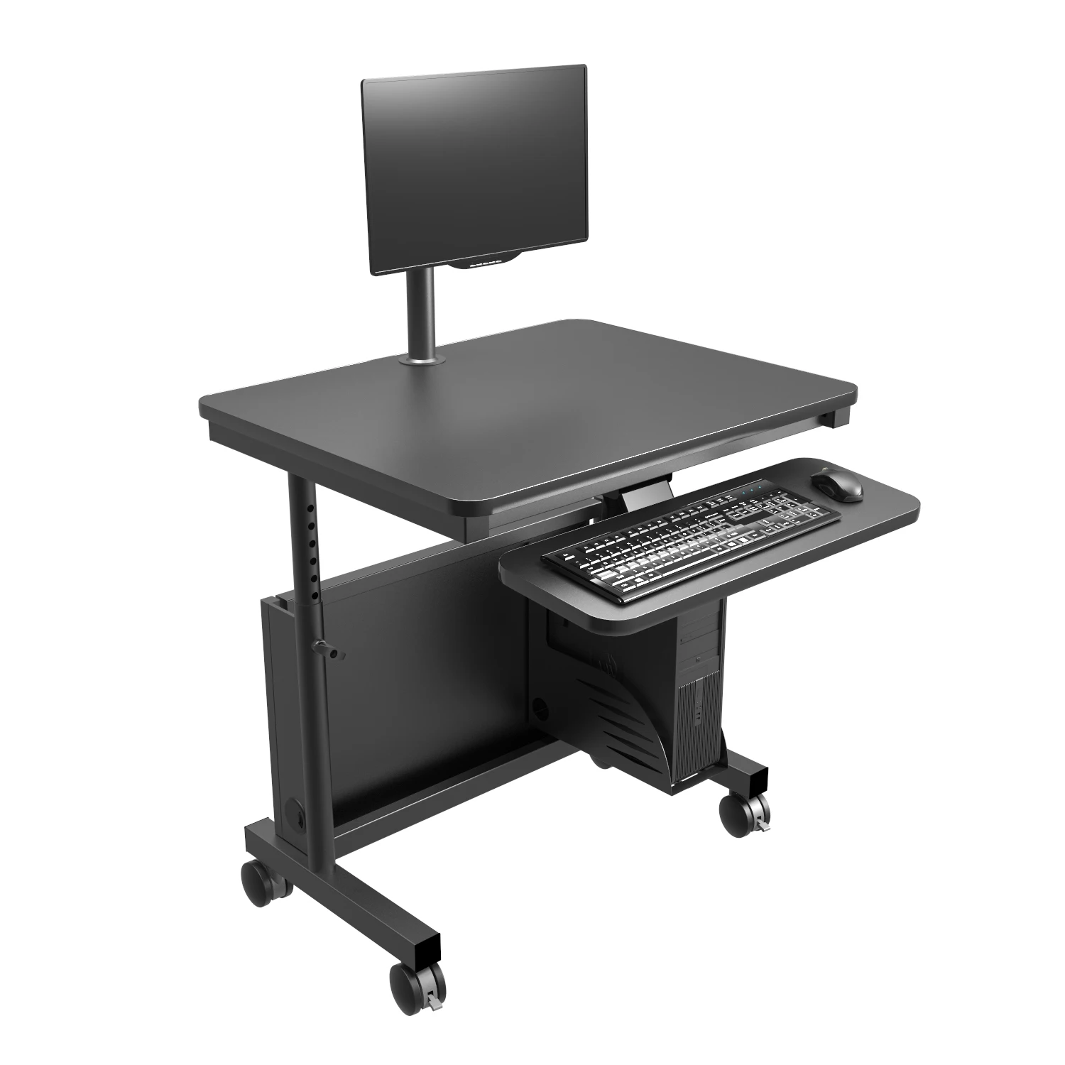 VersaDesk Deluxe Height Adjustable Computer Table Black Surface/ Black Frame