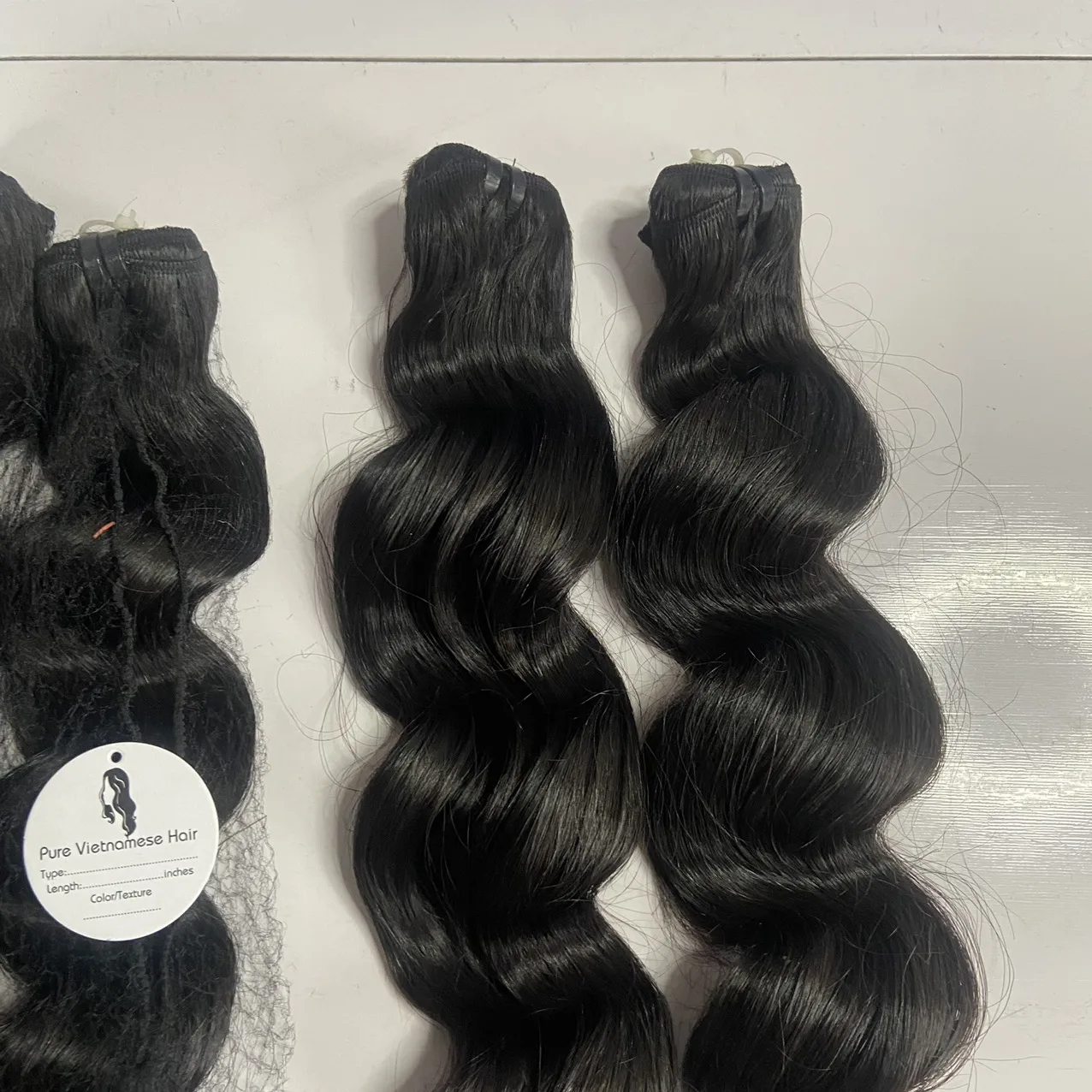 100% Human Raw Indian & Vietnamese Hair Bundle Super Smooth Straight Bone Row without Tangles Waves & Curls Style