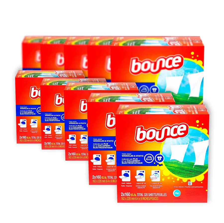 Premium Quality Bounce Fabric Softener Dryer Sheet Outdoor Fresh 320 Count Bulk Stock At Wholesale Cheap Price