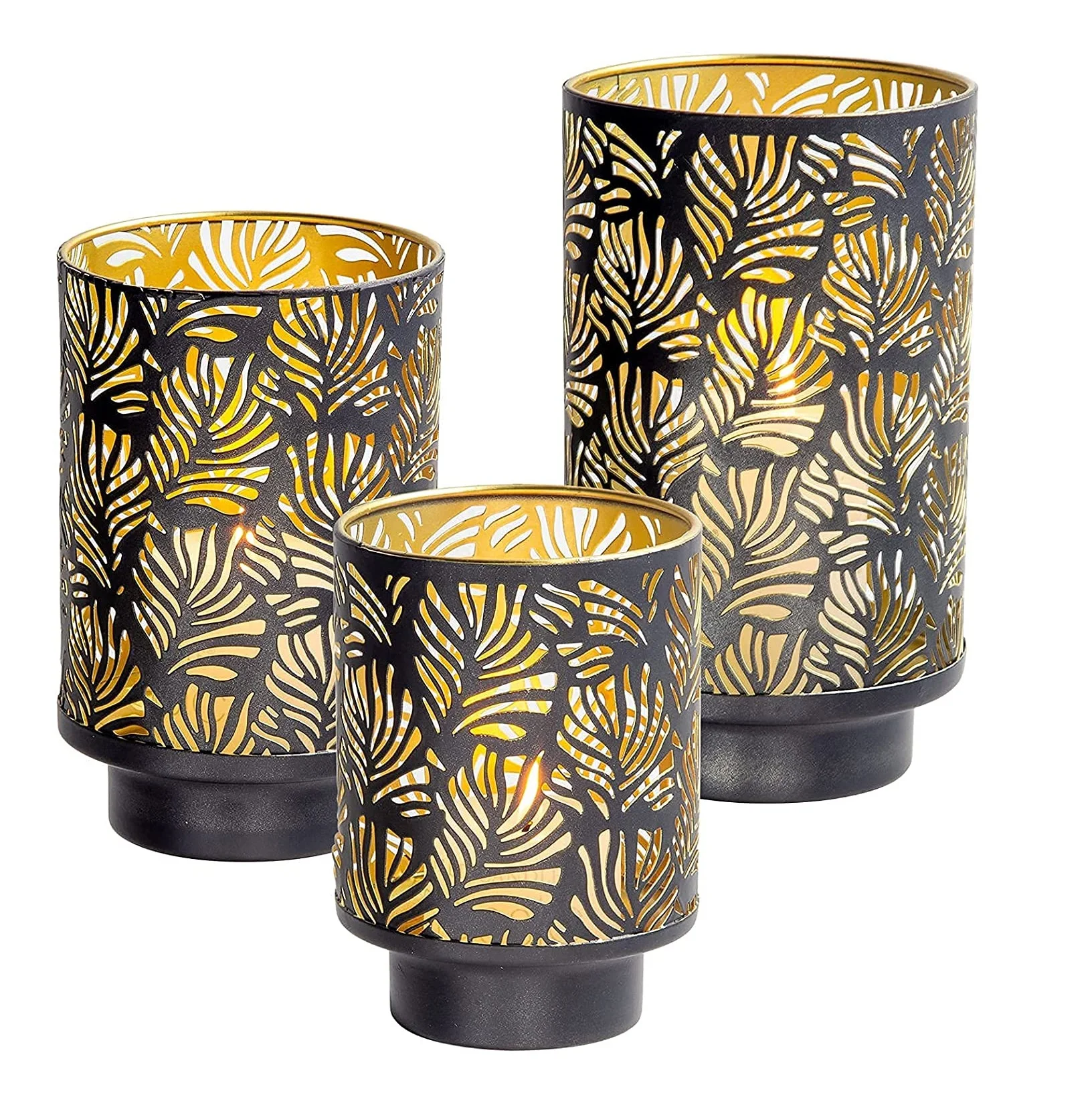 Leaf Design Perforated Iron Metal Tea Light Votive Holder Manufacturer Antique Finished Metal Tea Light Candle Holder