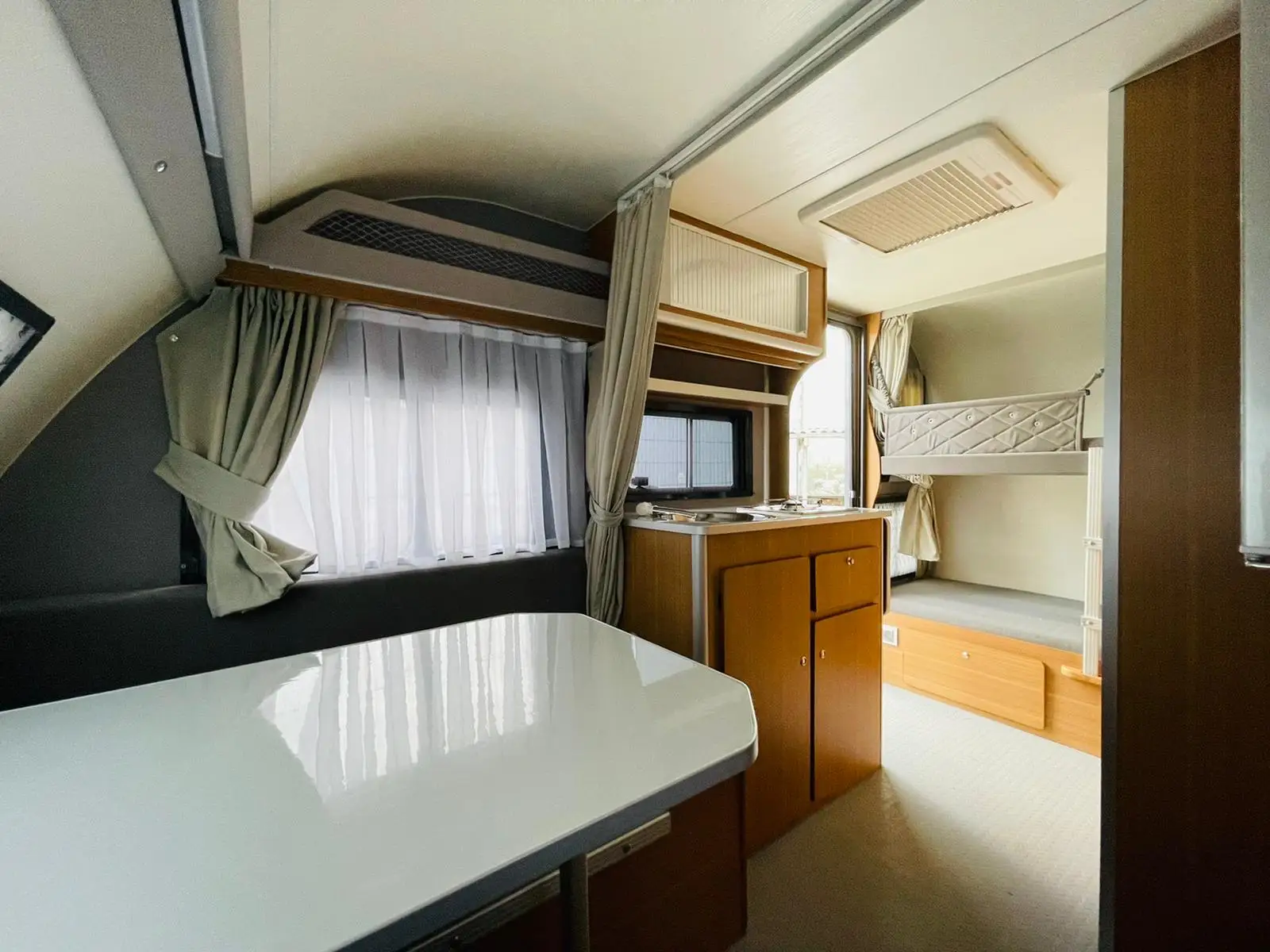 CARETTA UNCLE Caravan Part RV Camper Trailer Awning with Fabric Waterproof White Travel