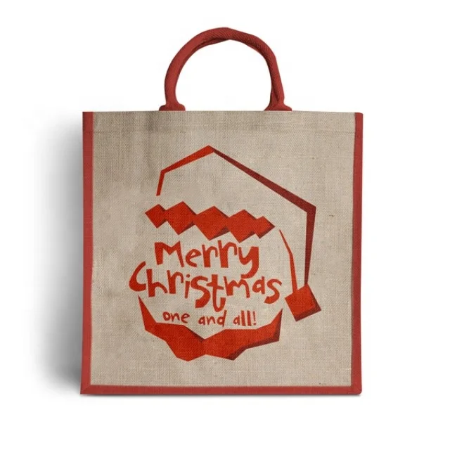 jute shopping bags with logos jute shopping bag with handle Wholesale Promotional Drawstring Printed Tote Grocery Coffee Cosmet