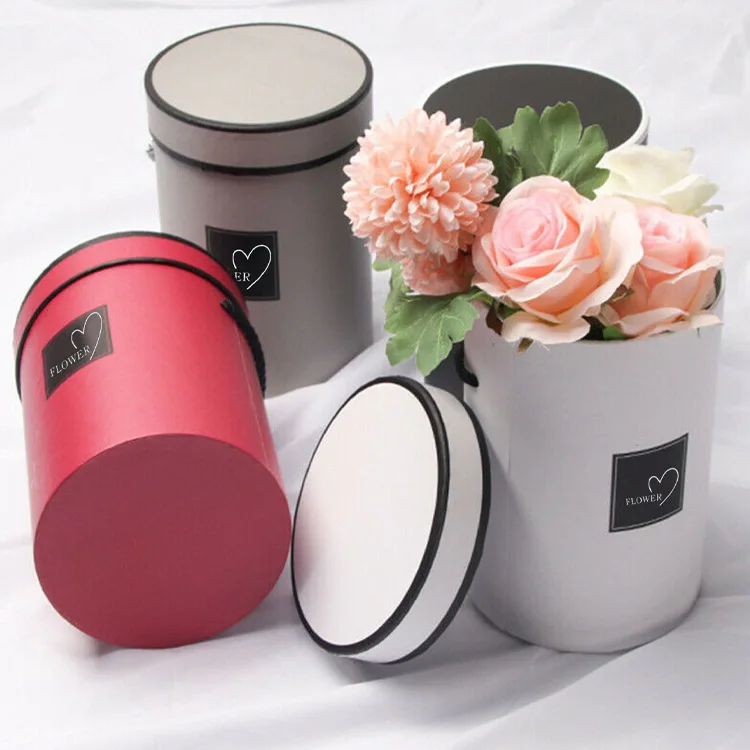 Biodegradable Flower Tube Packaging Cardboard Customized Colorful Round Gift Box Logo Printed Cylinder Paper Box