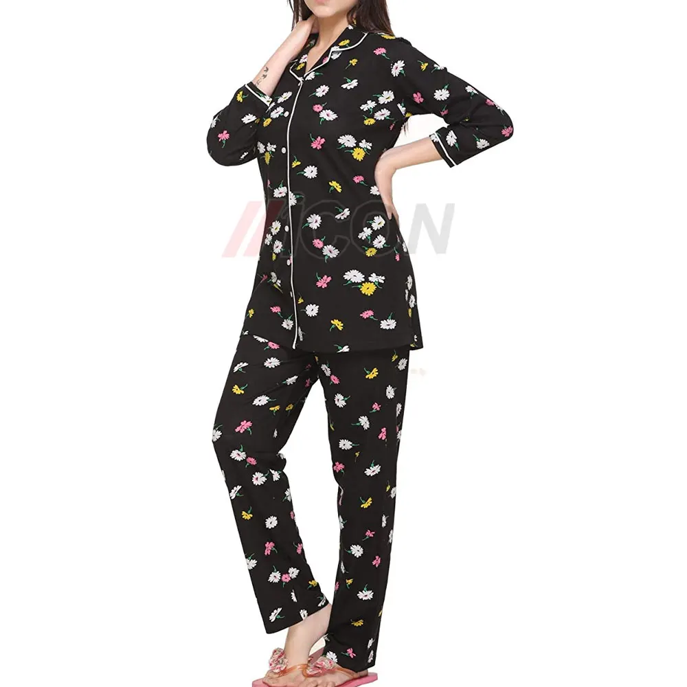 Women Fashionable Night Wear Dresses Colorful Printed Night Wear Dresses Night Dress