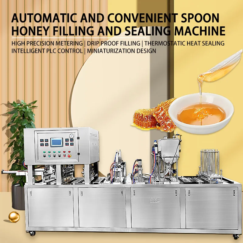 10 gram honey spoon filling and sealing machine with pillow packing machine