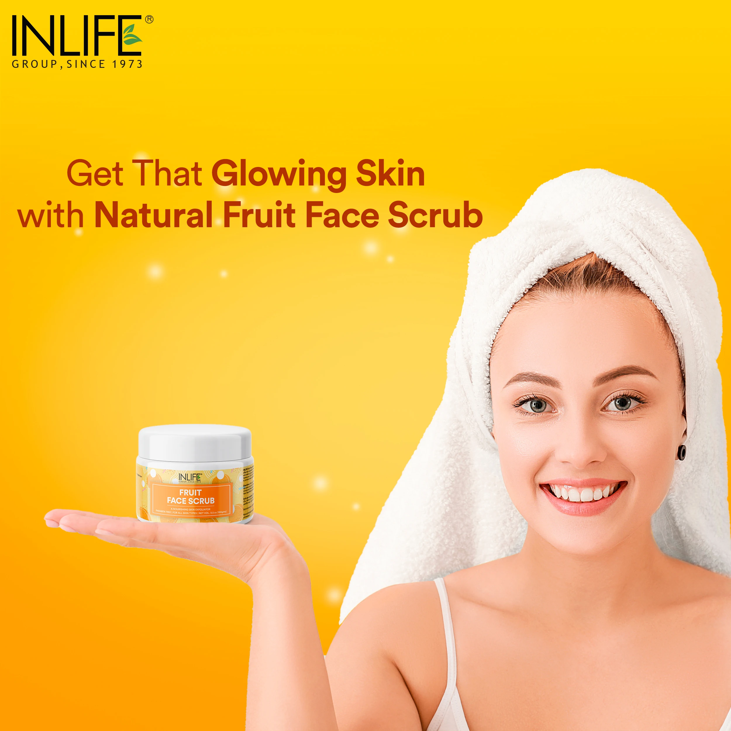 INLIFE Fruit Face Scrub (100g Pack) Paraben Free - GMP Certified Manufacturing Facility
