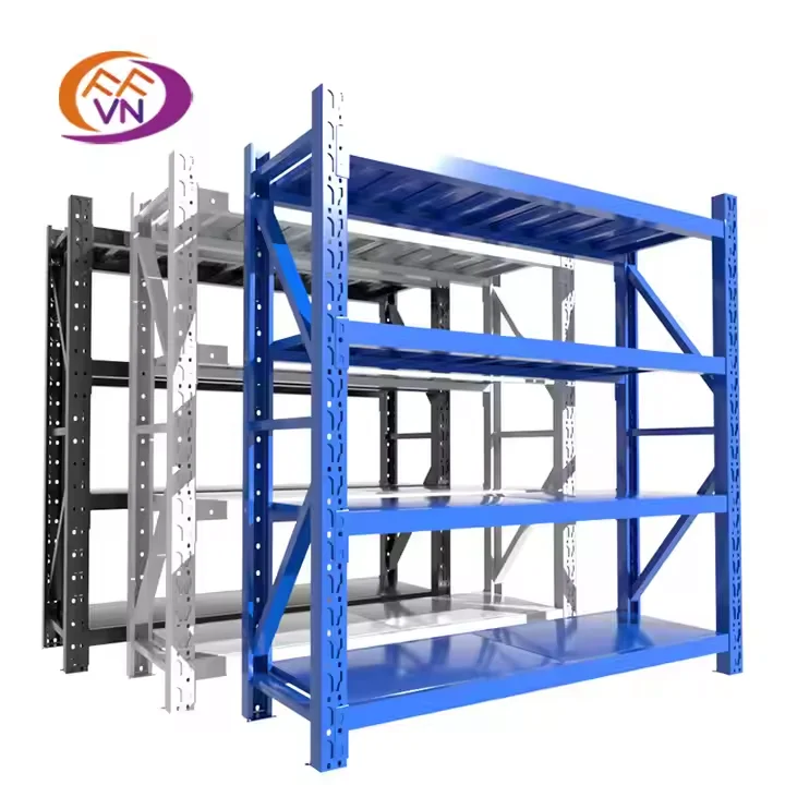 Manufacture Factory 500KG Per layer Powder Coated Metal Light Duty Warehouse Storage Rack Shelf garage shelves