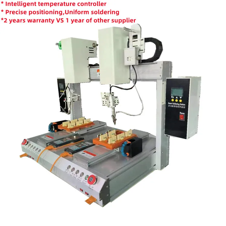 BBA dual working platform welding equipment automatic soldering machine double iron head soldering system PCB soldering robot