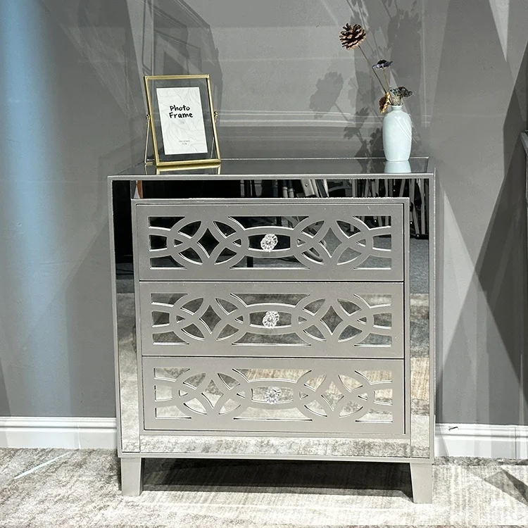 Factory Direct Larger Storage Chest Cabinet Bedroom Mirrored Nightstand Dresser Luxury Bedside tables with drawer