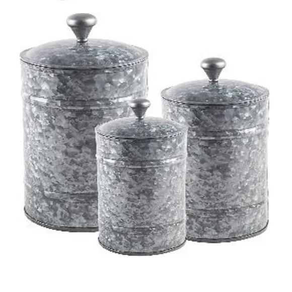 Домашняя кухня ежедневное использование сахарная соль канистра деревянная крышка черная антикварная отделочная для Хранения Сахара чая кофе набор из 3