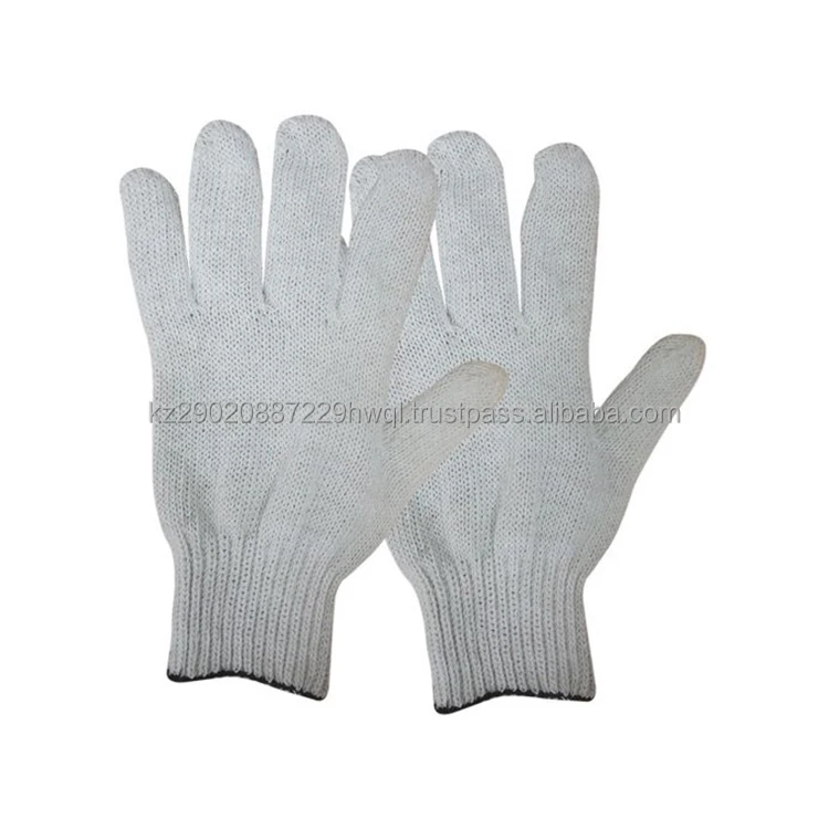 Knitted work gloves cotton fabric during any construction or economic work wholesale low price safety gloves