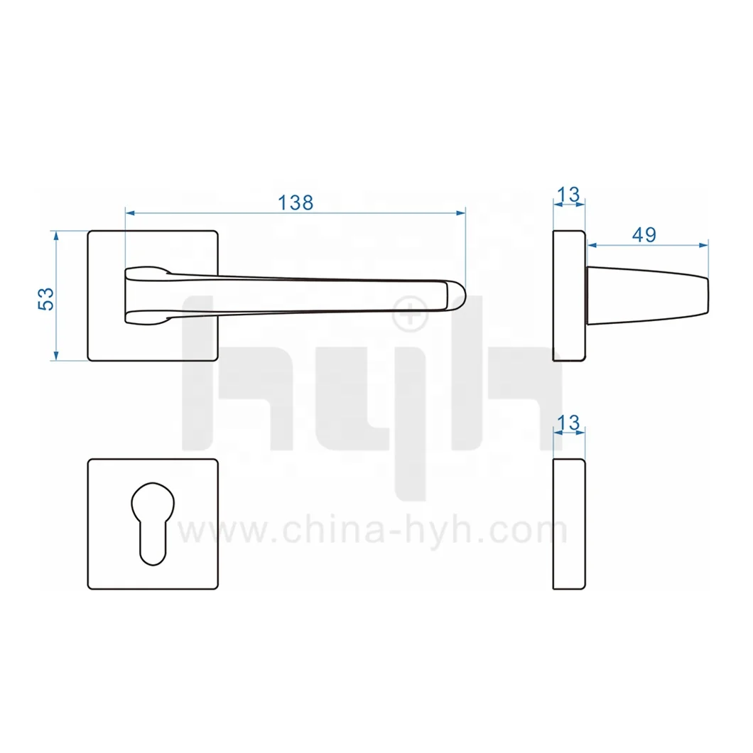 Guangdong-hyh Hardware French Double Side Door Mortise Lock In Foshan Different Types Entrance Mortise Lever Handle Lock