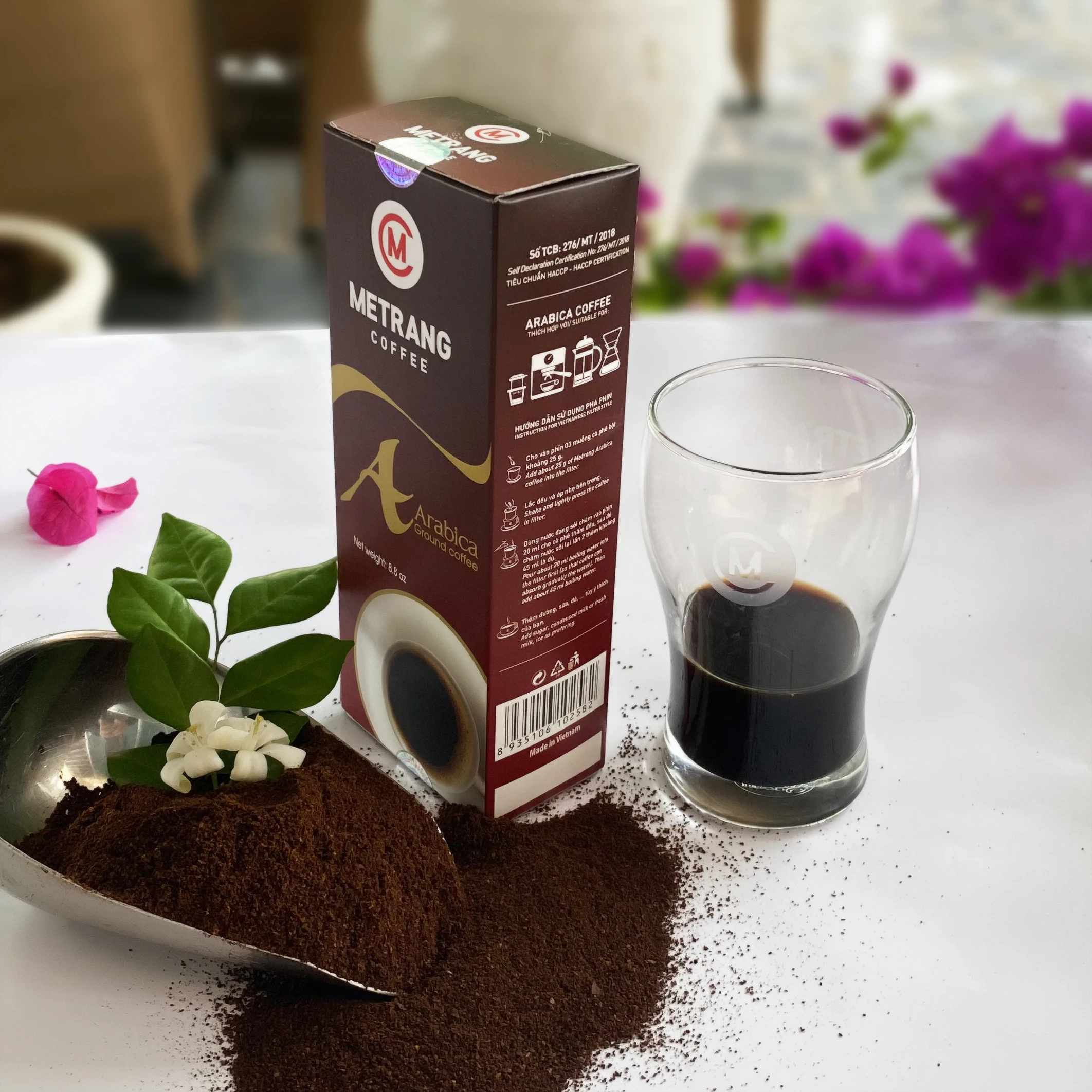 Medium Roast Arabica Lively notes of chocolate vanilla caramel Ground Coffee With Vacuum bag branded box Packaging