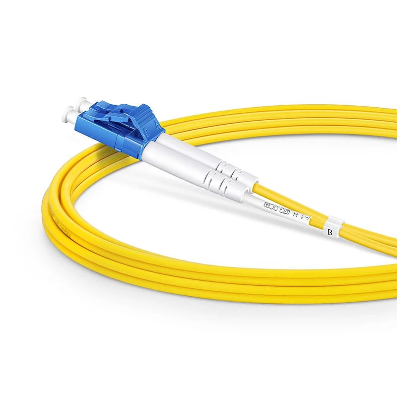 Factory Price FTTH 2m LC UPC to LC APC Duplex OS2 Single Mode PVC 2.0mm Fiber Optic Patch Cable