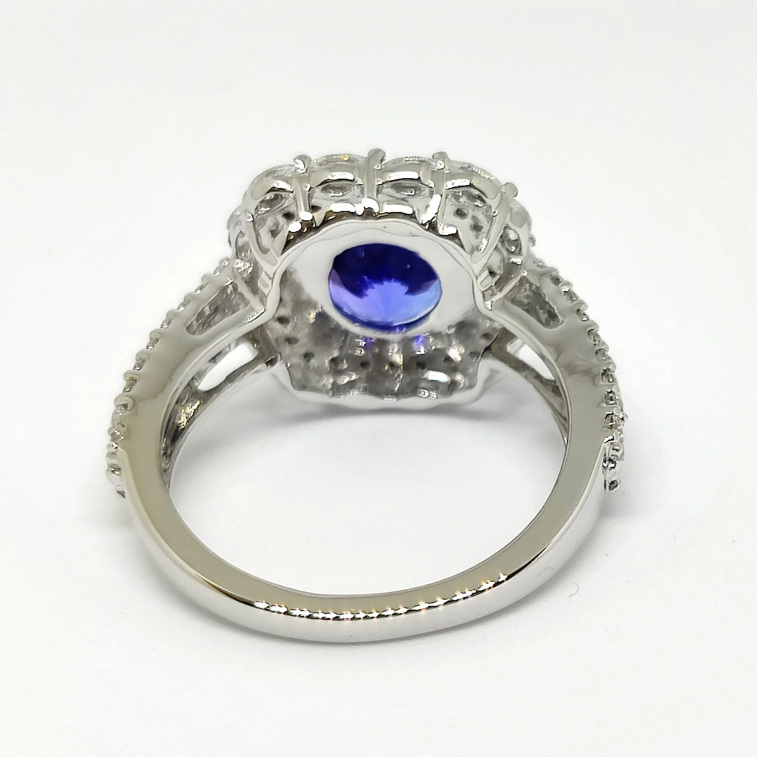 best quality tanzanite colored CZ gemstone jewelry rings wholesale women pure 925 sterling silver rings for beautiful ladies