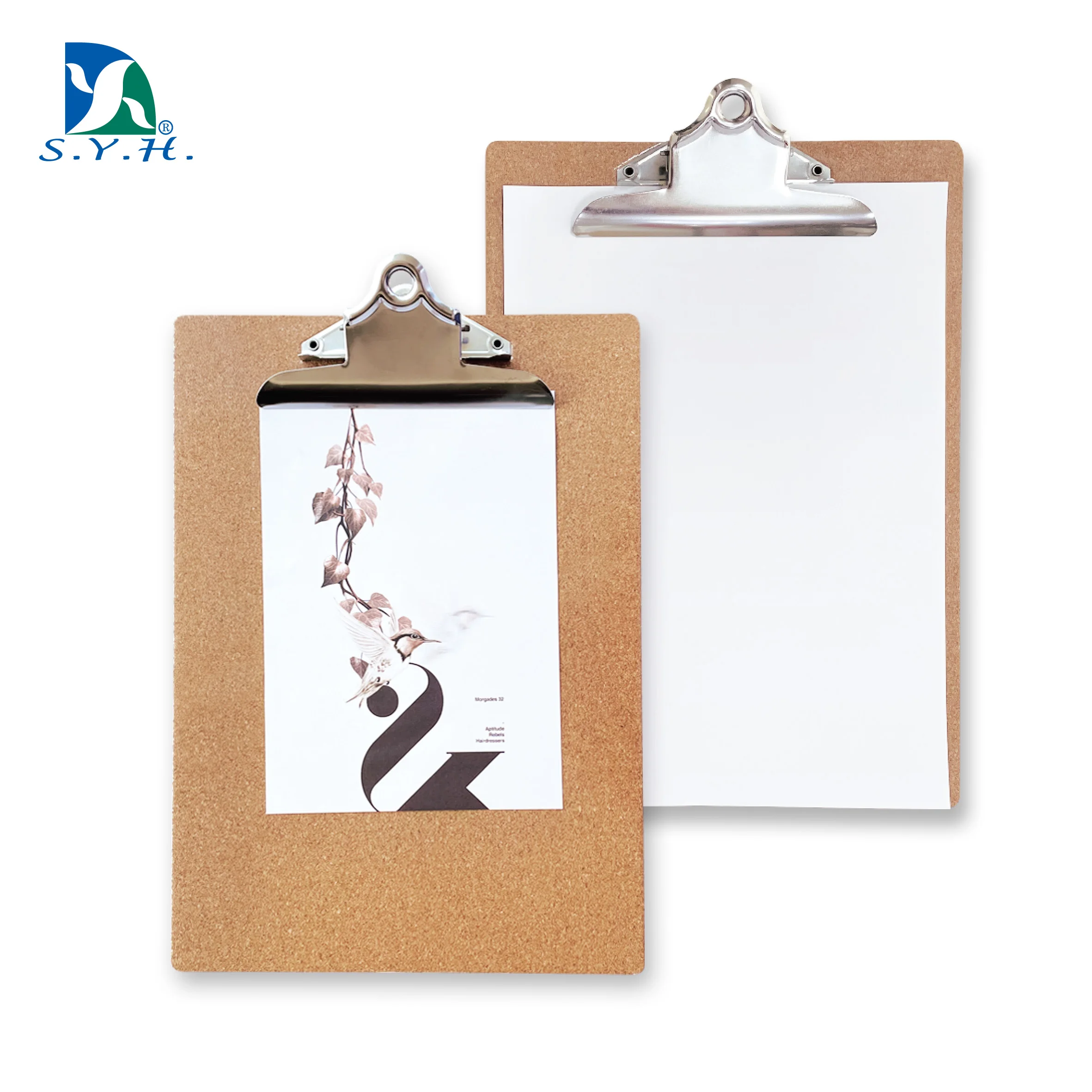 MDF wood clip board cork a4 clipboard with butterfly clip