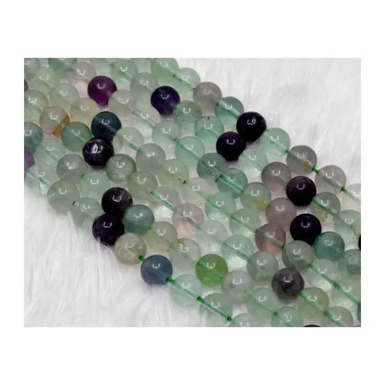 Wholesale Supplier of Top Quality Gemstone Beads Strands Natural Round Bead Multi Fluorite 12mm Round Stone Strands