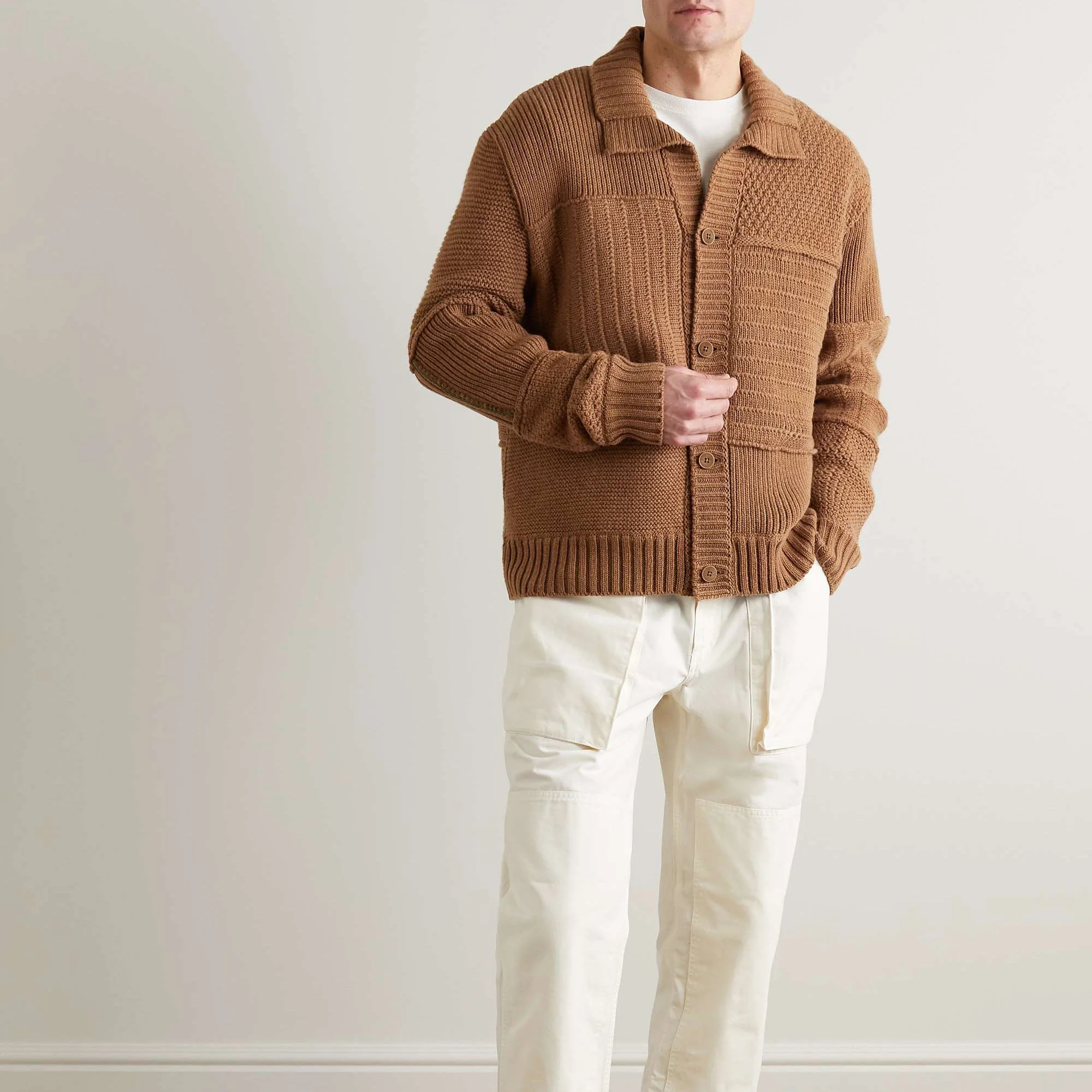 Custom LOGO OEM & ODM men Polo long Sleeve Button-Down Sweater cardigan knitwear Knitted Polo men knit sweater jacket for men