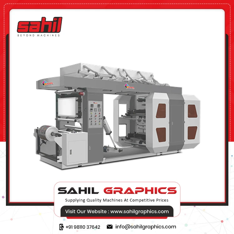 Buy 4 Color High Speed Flexo Printing Machine Roll To Roll Flexographic Printing Machine Flexographic Printer- Stack
