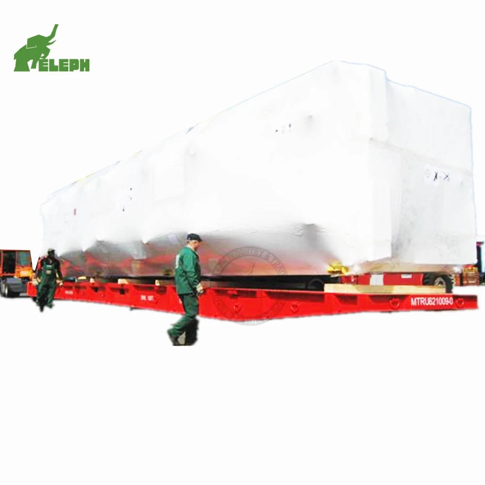 Port using 60 ton 80t-100 ton roro boat low bed transport trailer 40ft roll mafi trailer