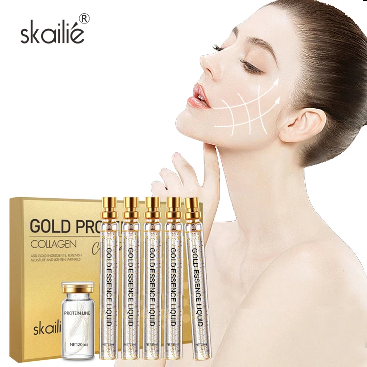 Hot Sale Water Soluble Collagen Line Facial Care Face Lift Line Anti-Wrinkle Gold Protein Peptide and Lift Thread