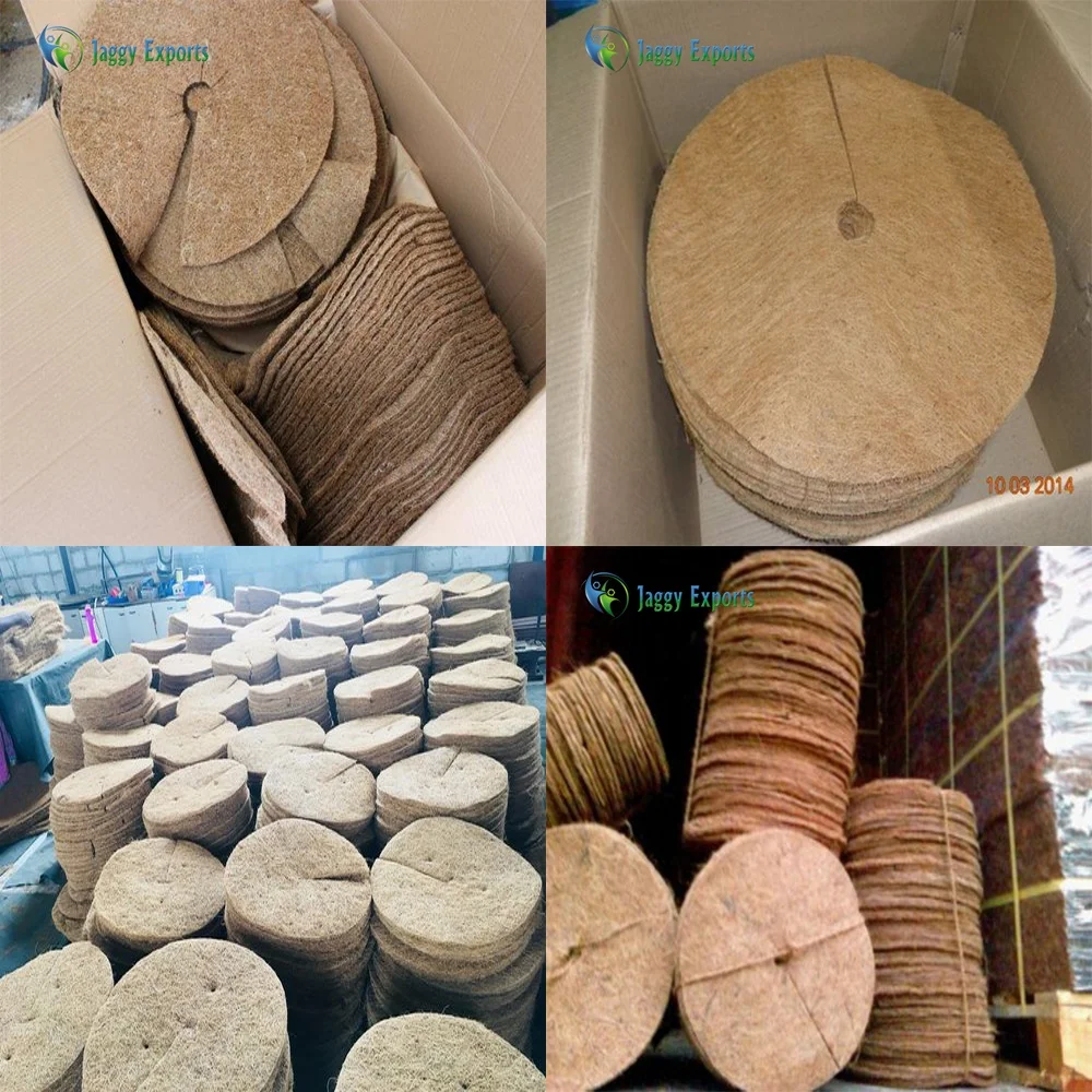 COCO COIR MULCH MATS / COCONUT COIR FIBER WEE D CONTROL MULCHING TREE RING PROTECTOR MATS