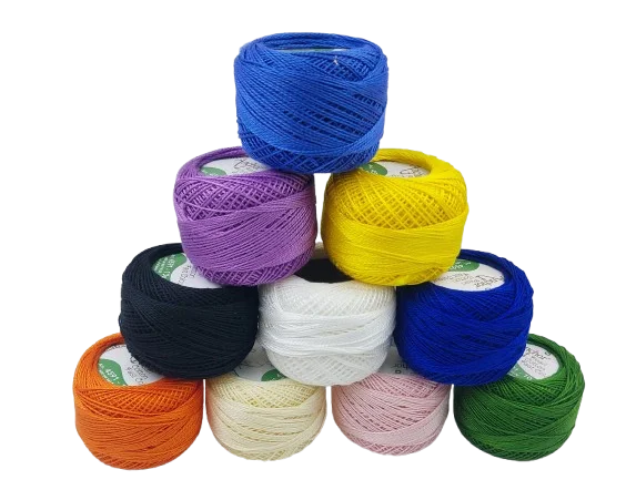 Crochet Cotton Thread for Knitting & Craft Making Premium Shaded Cotton Balls Size 8 Embroidery Thread Fast Color Assorted Pearl