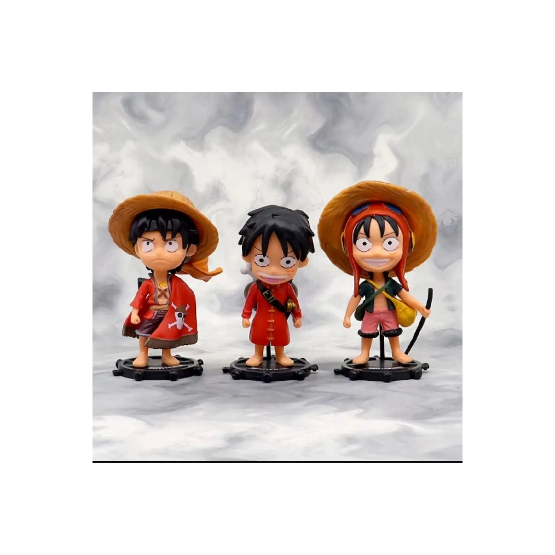 3pcs/Set One Piece Cute Luffy PVC Anime Action Figure Figurine Toy