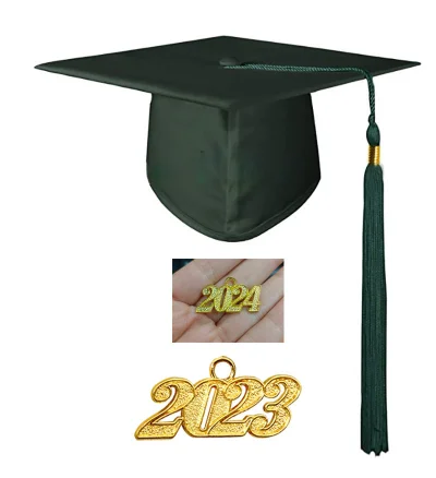 Unisex Adult Matte Graduation Hat with Tassel Stole Honor Cord and 2023 Charms for High School Bachelor Master Adults
