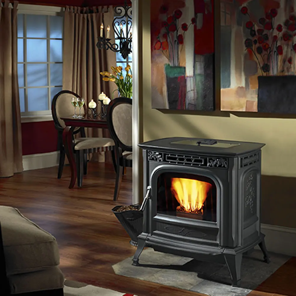 Home Heating Wood Pellet Stove Hot Selling OEM Biomass Stove with Hot Air and Wood Burning Features