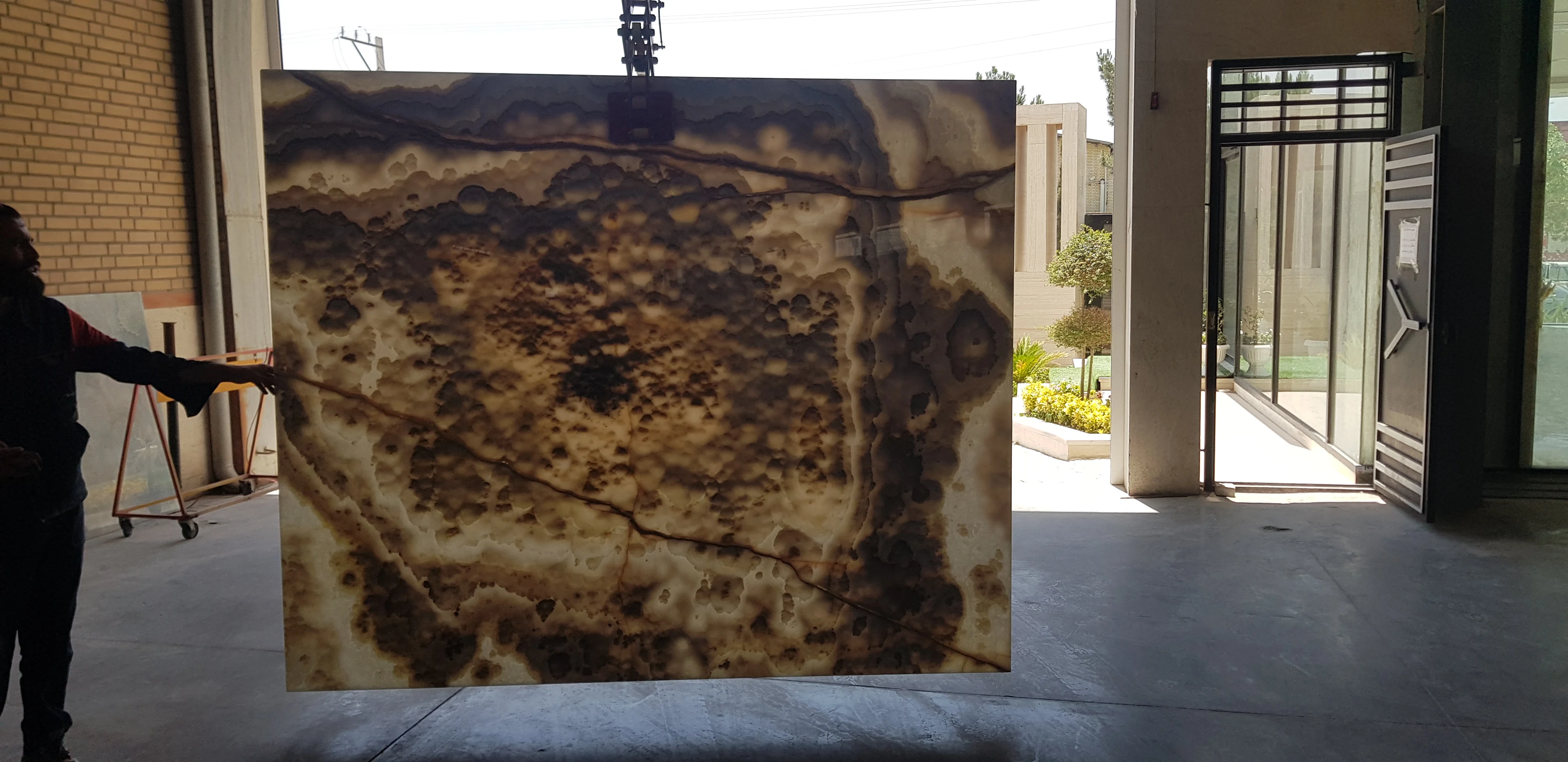 White Grey Onyx Marble Stones Natural Transparent Slabs  Tiles Floor  Wall Panel for Hotel and Villa Wall Floor Decoration