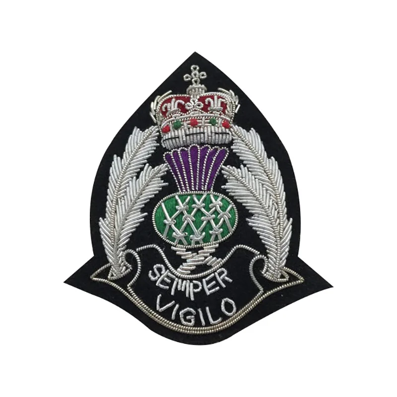 Most Demanding Custom Handmade Bullion and Wire embroidery Badge Masonic Apron Badge Direct from factory