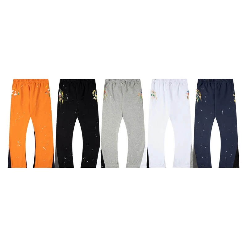 Pants Speckled Letter Logo Stitched Wide Leg Terry Pants Bell Bottoms Mens And Womens Luxury Brands