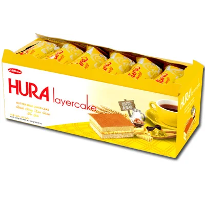 Hot selling Butter Milk Hura Layer Cake in box 300g