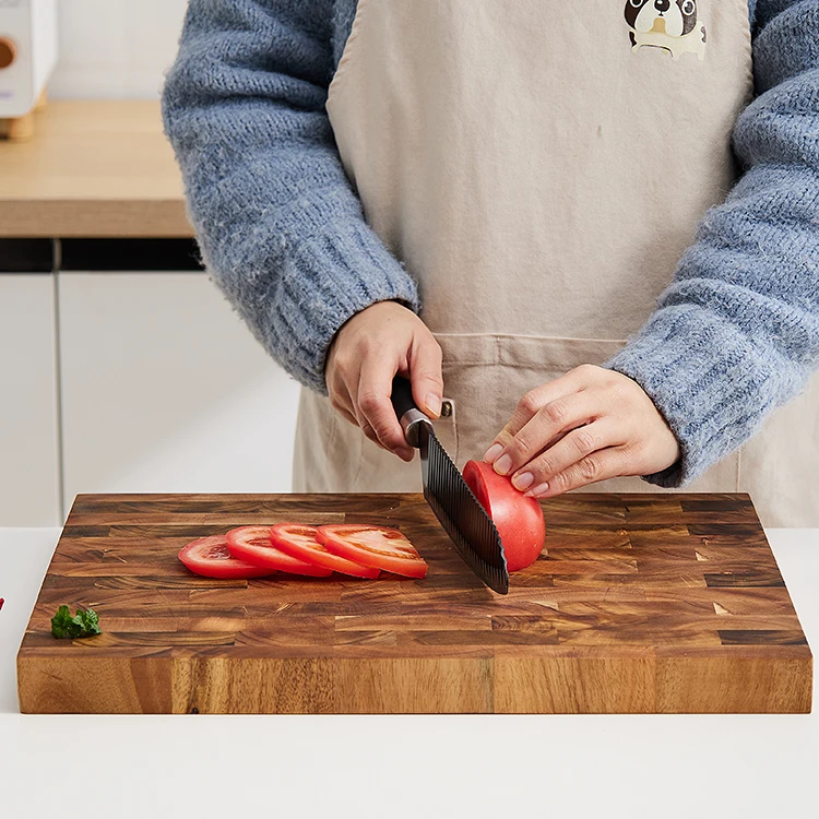 Custom Logo Heavy Duty Extra Large Kitchen Acacia Wood End Grain Butcher Block Chopping Cutting Board