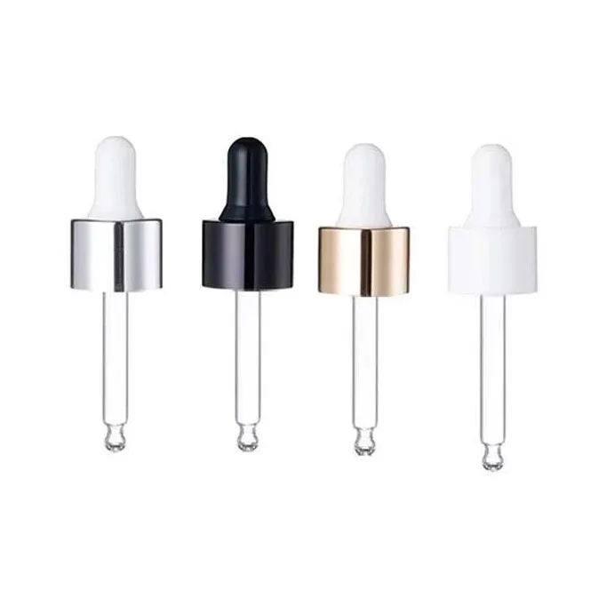 2ml clear glass dropper gold cap White/ Black Calibrated 15 ml Glass Tube Droppers for 1/2 fl oz 15ml Glass Bottles