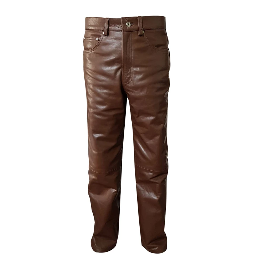 Latest Design winter  Season Men Fashion Soft Leather Pants wholesale best style cow leather pants with cheap price OEM service