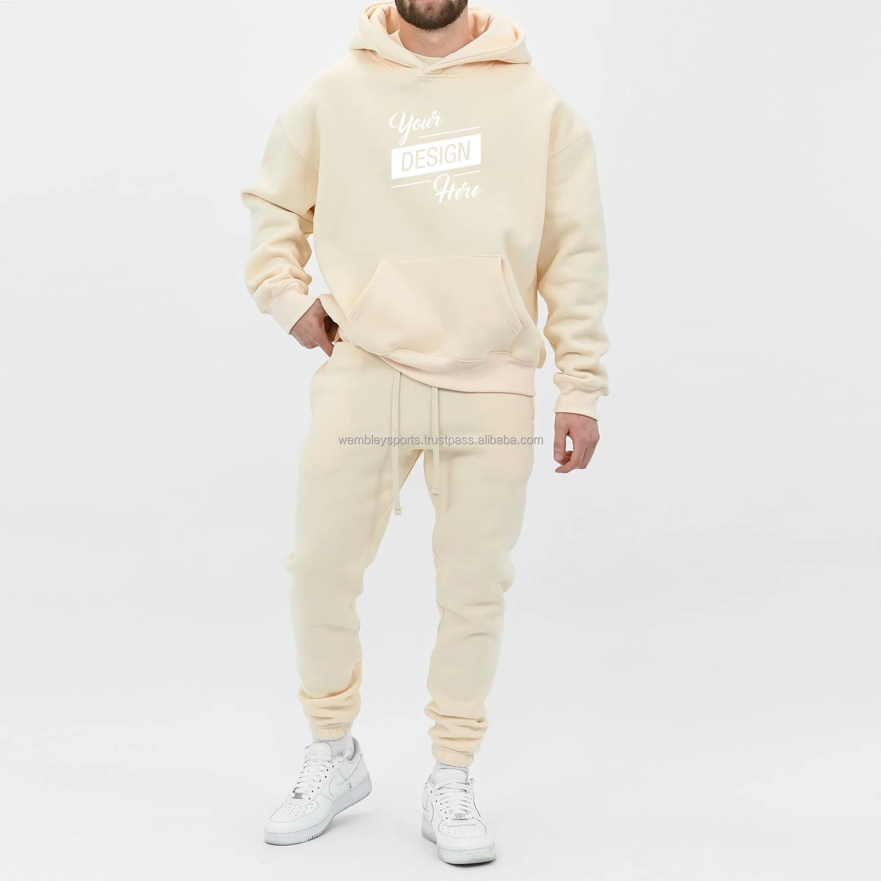 Custom Logo Tracksuits For Men Thick Sweatsuits Gym Sport Wear Training Jogging Suit Two Piece Hoodie And Pants Set