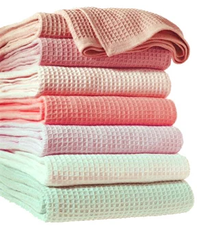 Cheap cost Cotton Blankets Weaves Waffle Jacquard Herring Bone Thermal Snag Free Leno Customized  Sizes Weights Designs Bulk