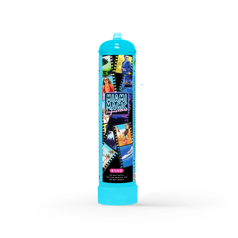 Worldwide Selling High Quality Metal Material 615g Whipped Cream Charger Canister of Miami Magic for Wholesale Purchasers