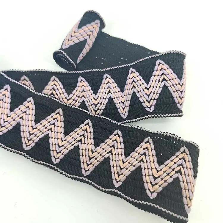 Beautiful Eco-friendly Invisible Waistband Resistance Webbing High Quality Zigzag Elastic Trim Band