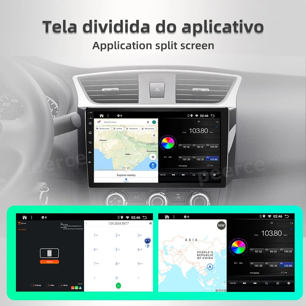 The latest HD Touch Screen Double 2din Car Stereo Radio Android Navi GPS WiFi Carplay 2-64GB