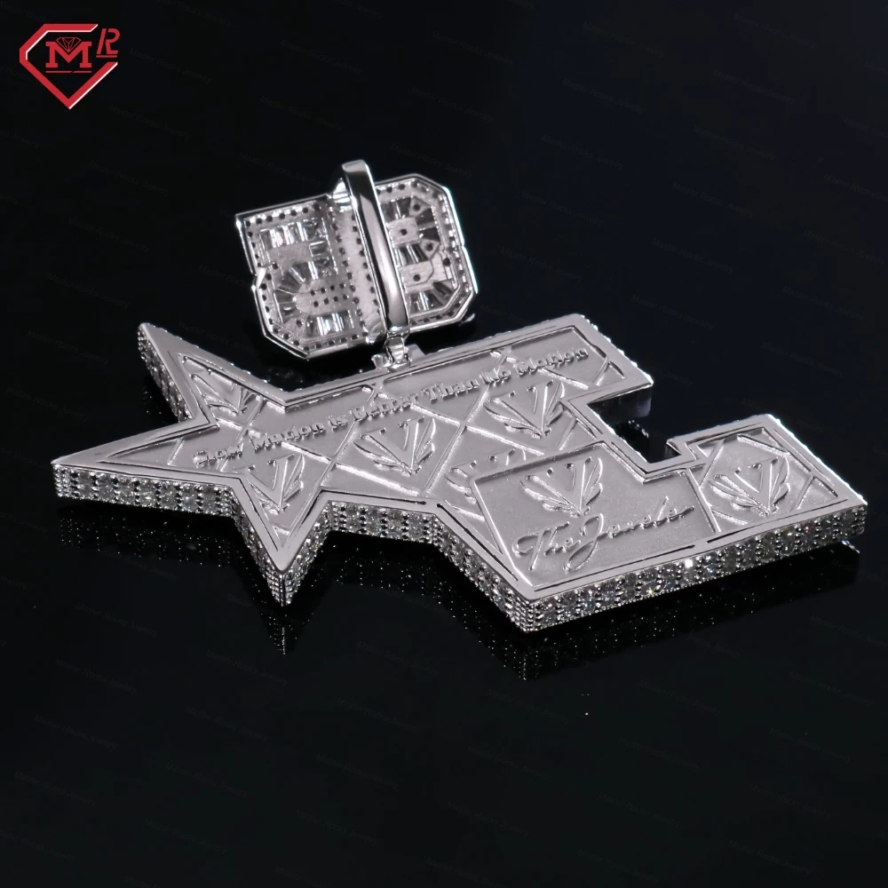Diamond VVS Moissanite Letter Pendant Star Hip Hop Jewelry Silver 925 Custom Moissanite Pendant